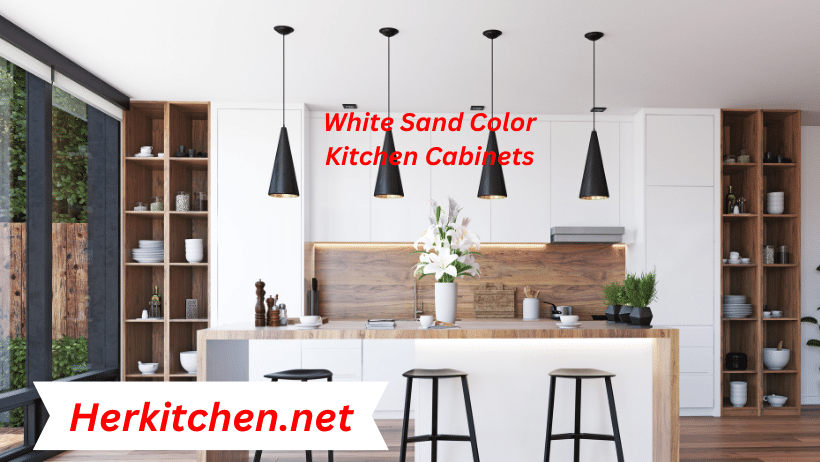White Sand Color Kitchen Cabinets
